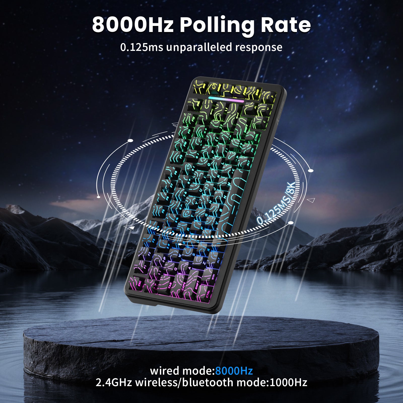 ATTACK SHARK X82PRO HE Magnetic Keyboard With C01Ultra RGB Coiled Cable