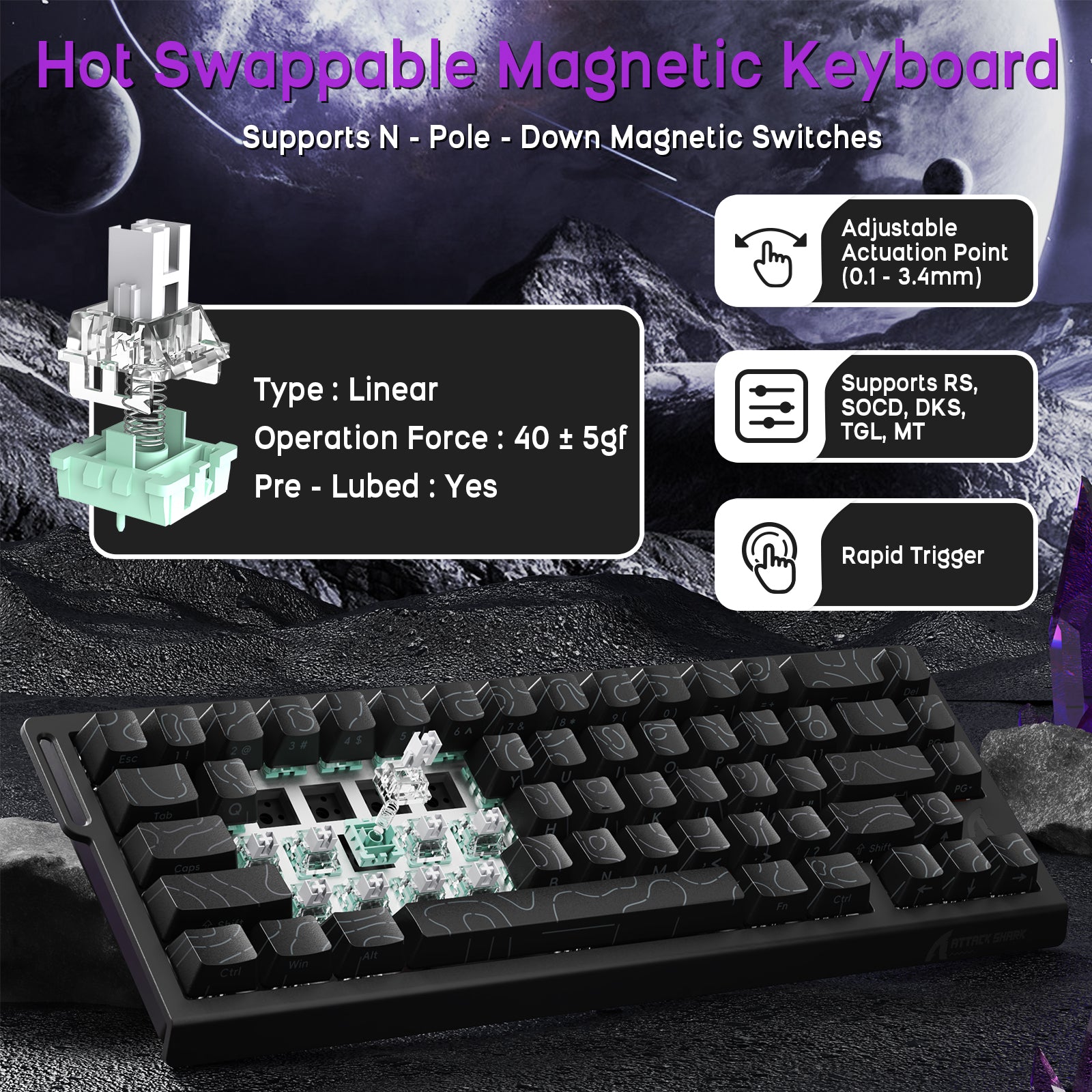 ATTACK SHARK X68HE Magnetic Keyboard With X3 Gaming Mouse Set