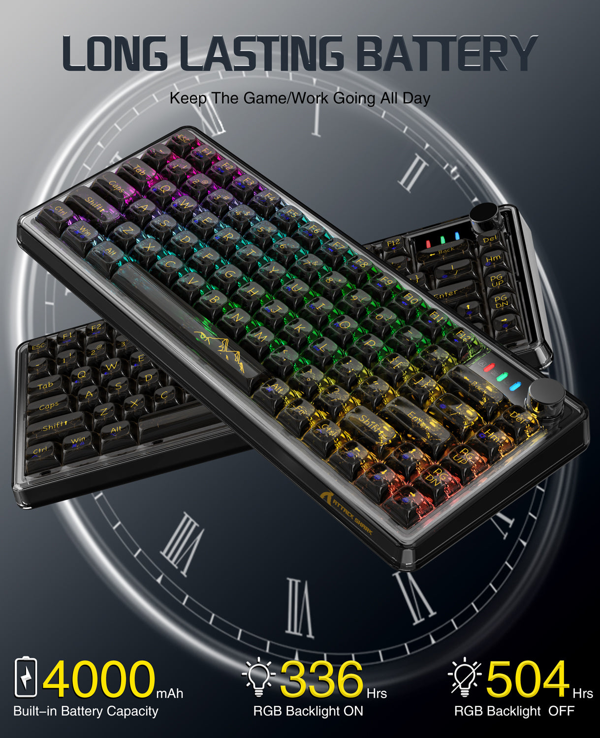 ATTACK SHARK K75 Pro Transparent Mechanical Keyboard