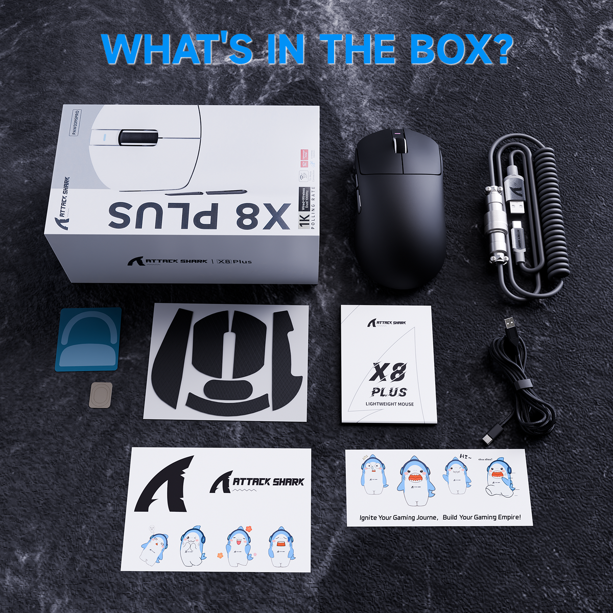 ATTACK SHARK X8 PLUS Tri-mode Wireless Gaming Mouse With C06 ULTRA Cable
