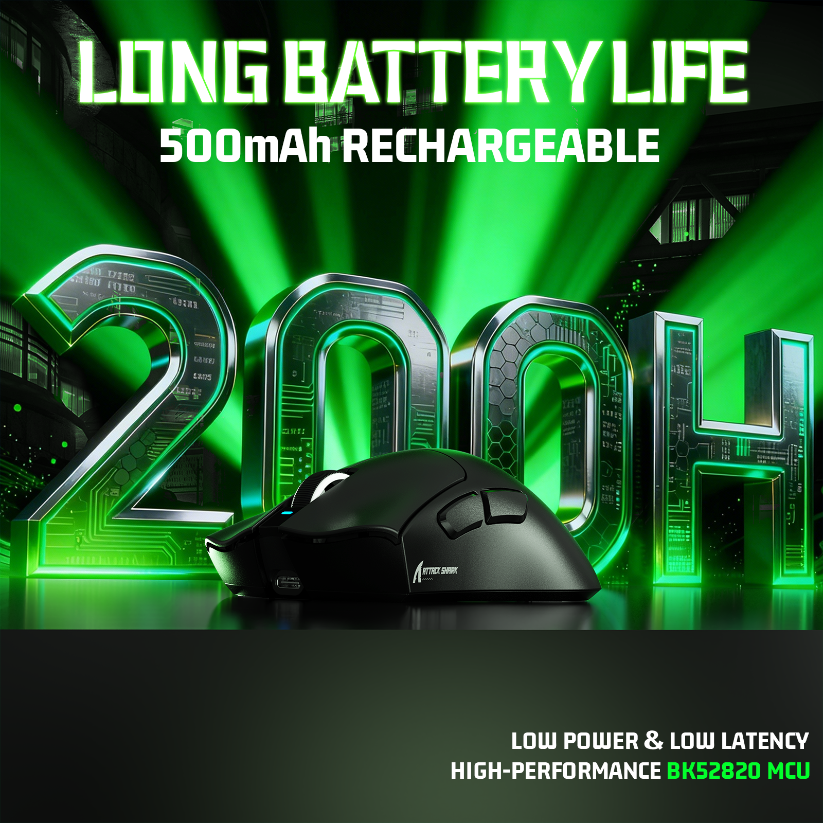 ATTACK SHARK V3 Ultra-Light Tri-Mode Gaming Mouse