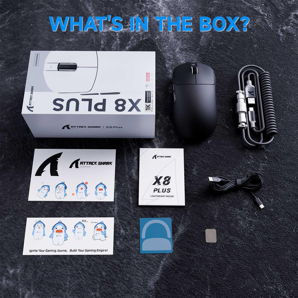 ATTACK SHARK X8 PLUS Tri-mode Wireless Gaming Mouse With C06 ULTRA Cable