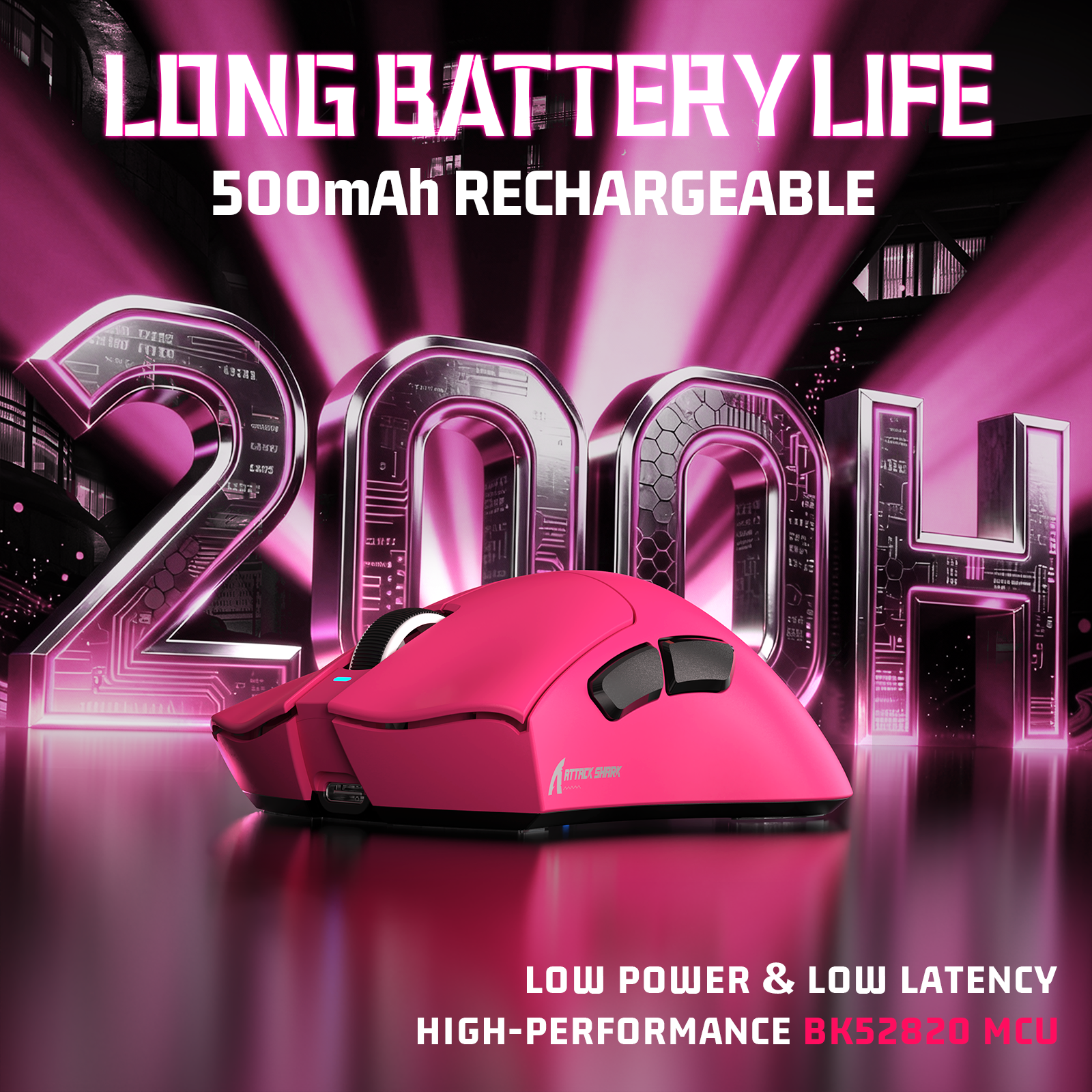 ATTACK SHARK V3 Ultra-Light Tri-Mode Gaming Mouse