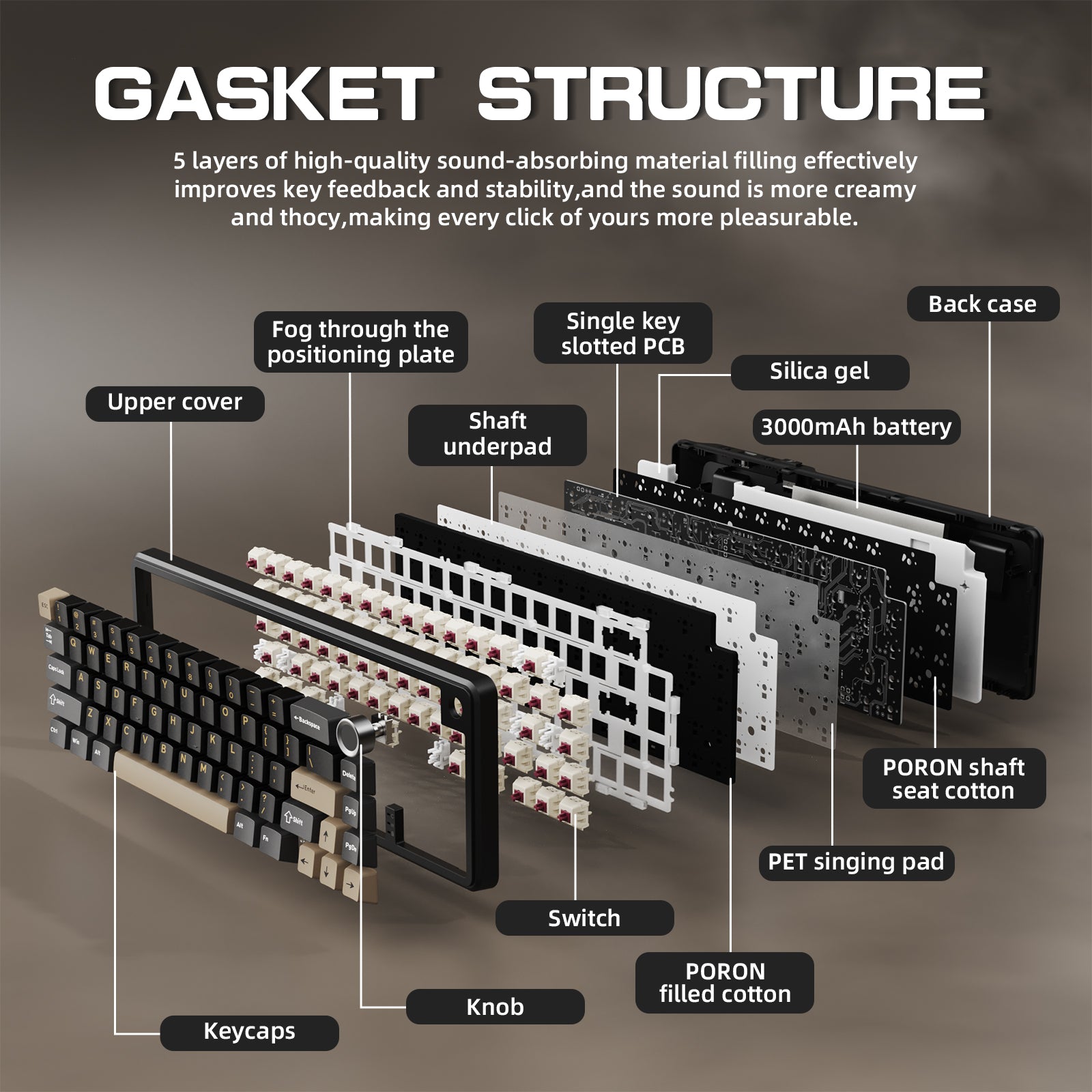 ATTACK SHARK X66 Wireless Mechanical Keyboard with 8K Coiled Cable