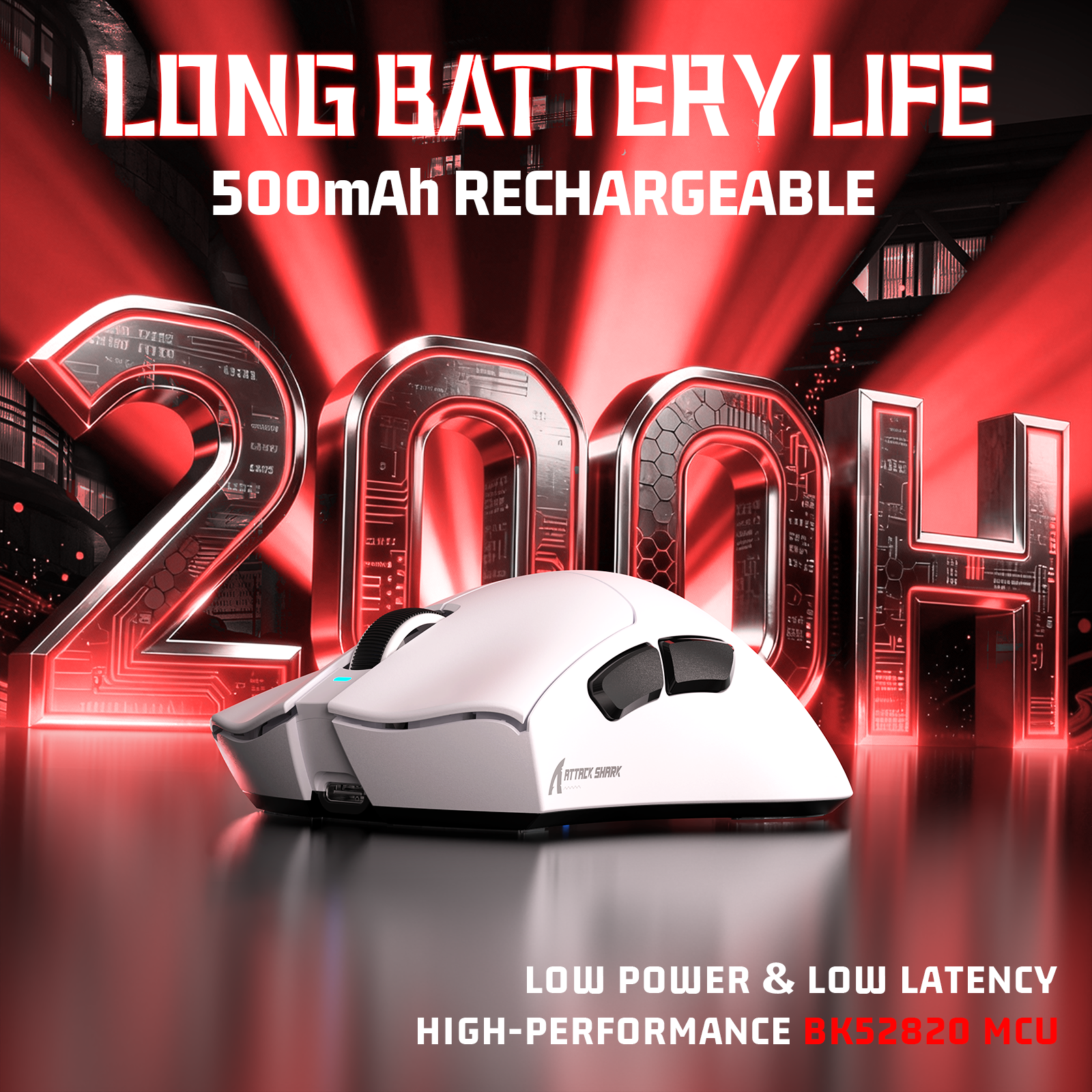 ATTACK SHARK V3 Ultra-Light Tri-Mode Gaming Mouse