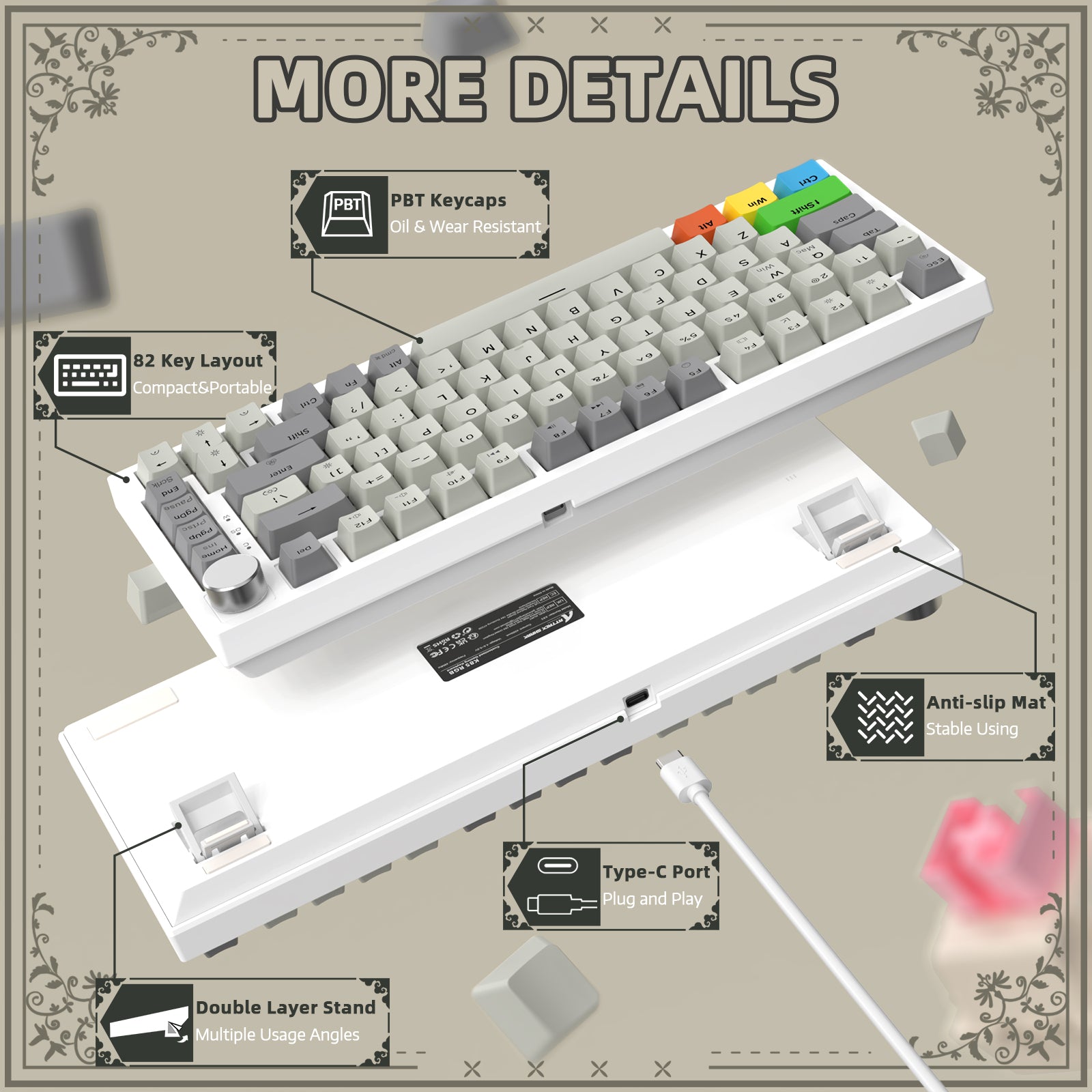 ATTACK SHARK K85 Rapid Trigger Keyboard Magnetic Switch