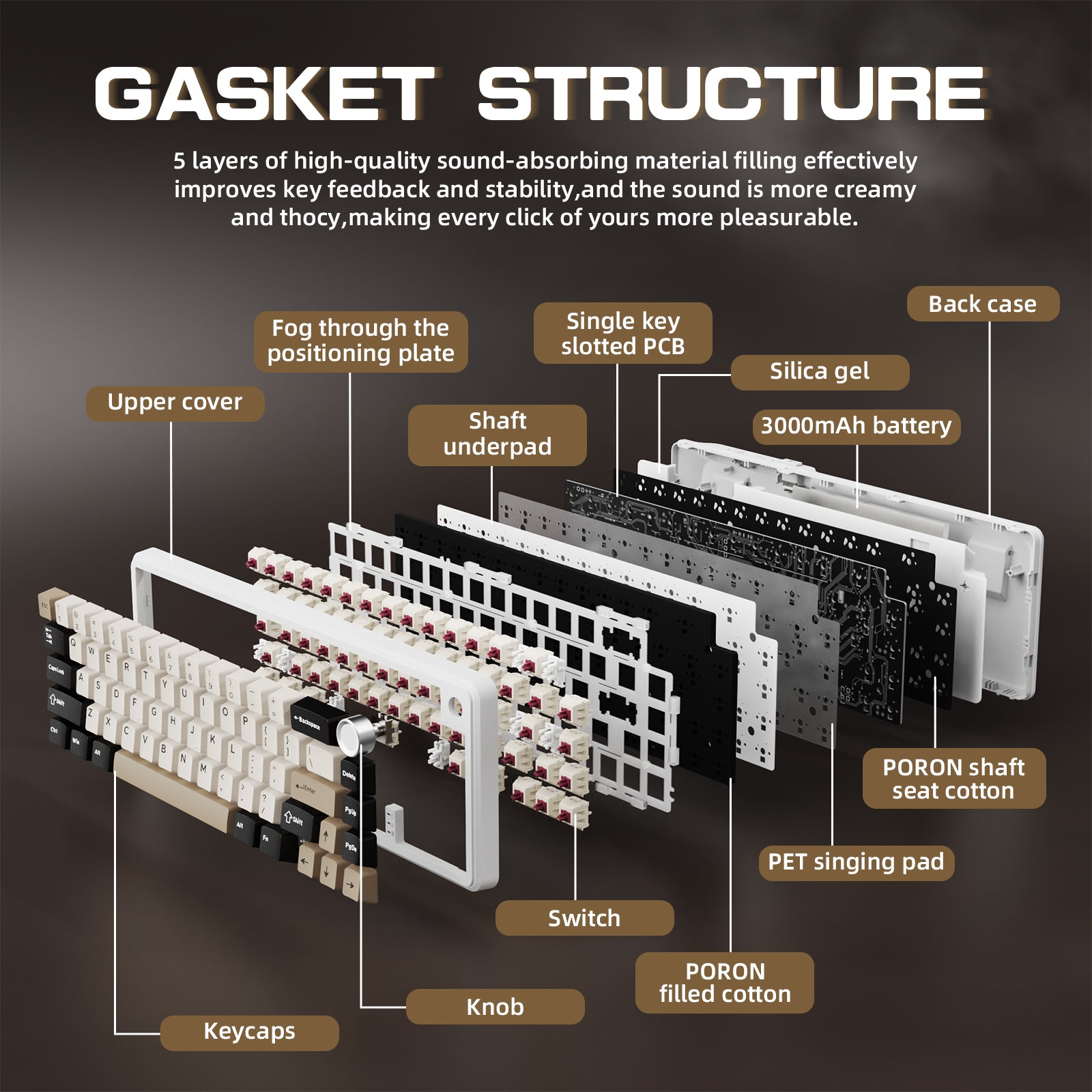 ATTACK SHARK X66 Wireless Mechanical Keyboard with 8K Coiled Cable