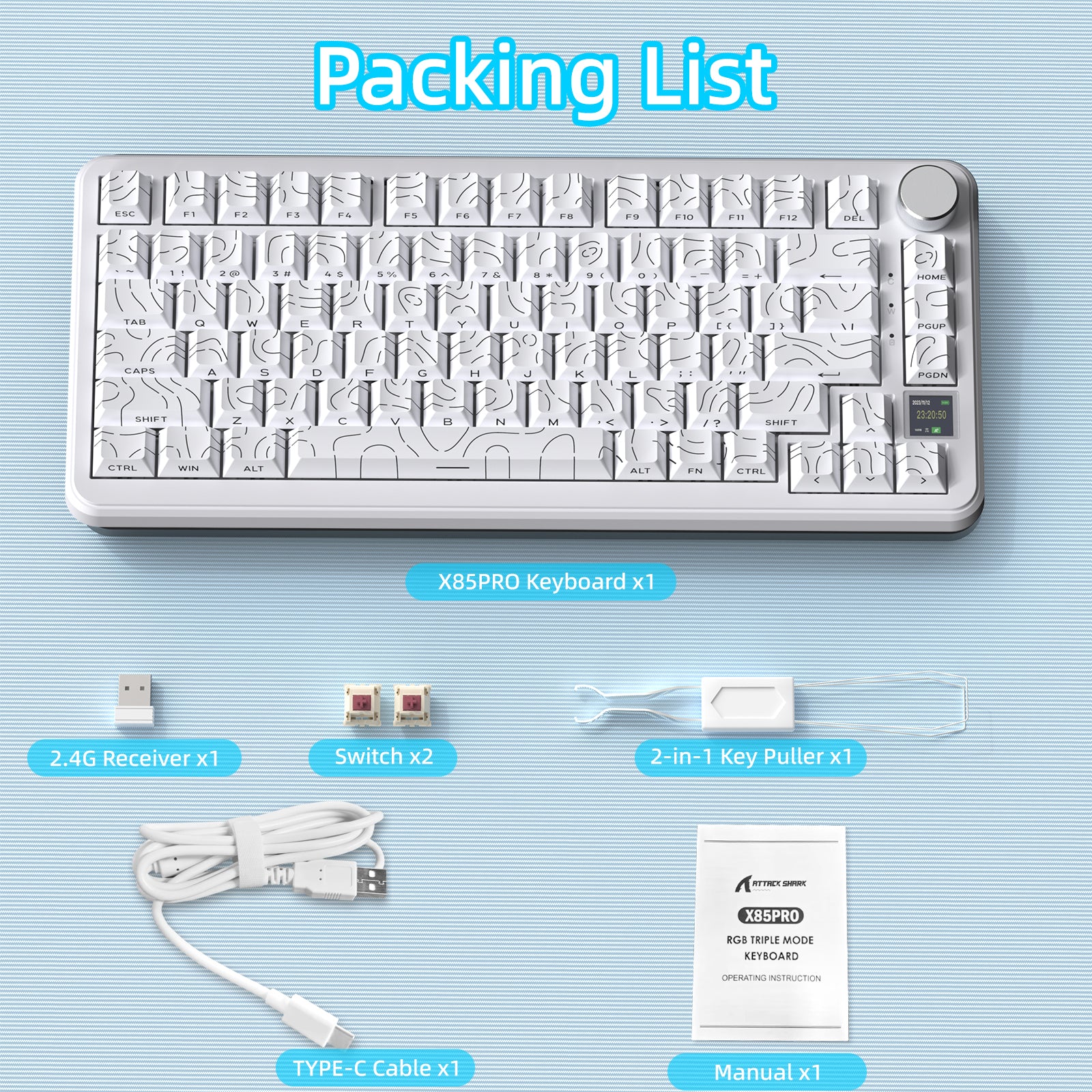 ATTACK SHARK X85PRO Tri-mode Gasket Mechanical Keyboard