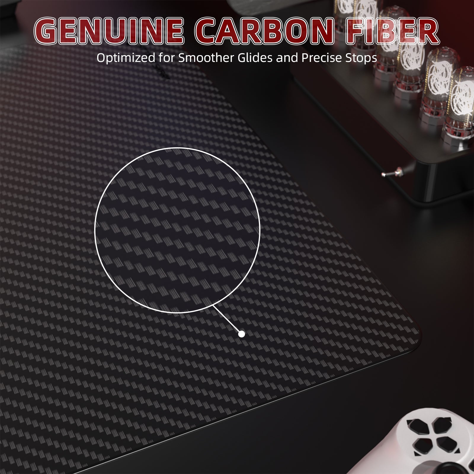 ATTACK SHARK CM04 Genuine Carbon Fiber eSport Gaming Mousepad