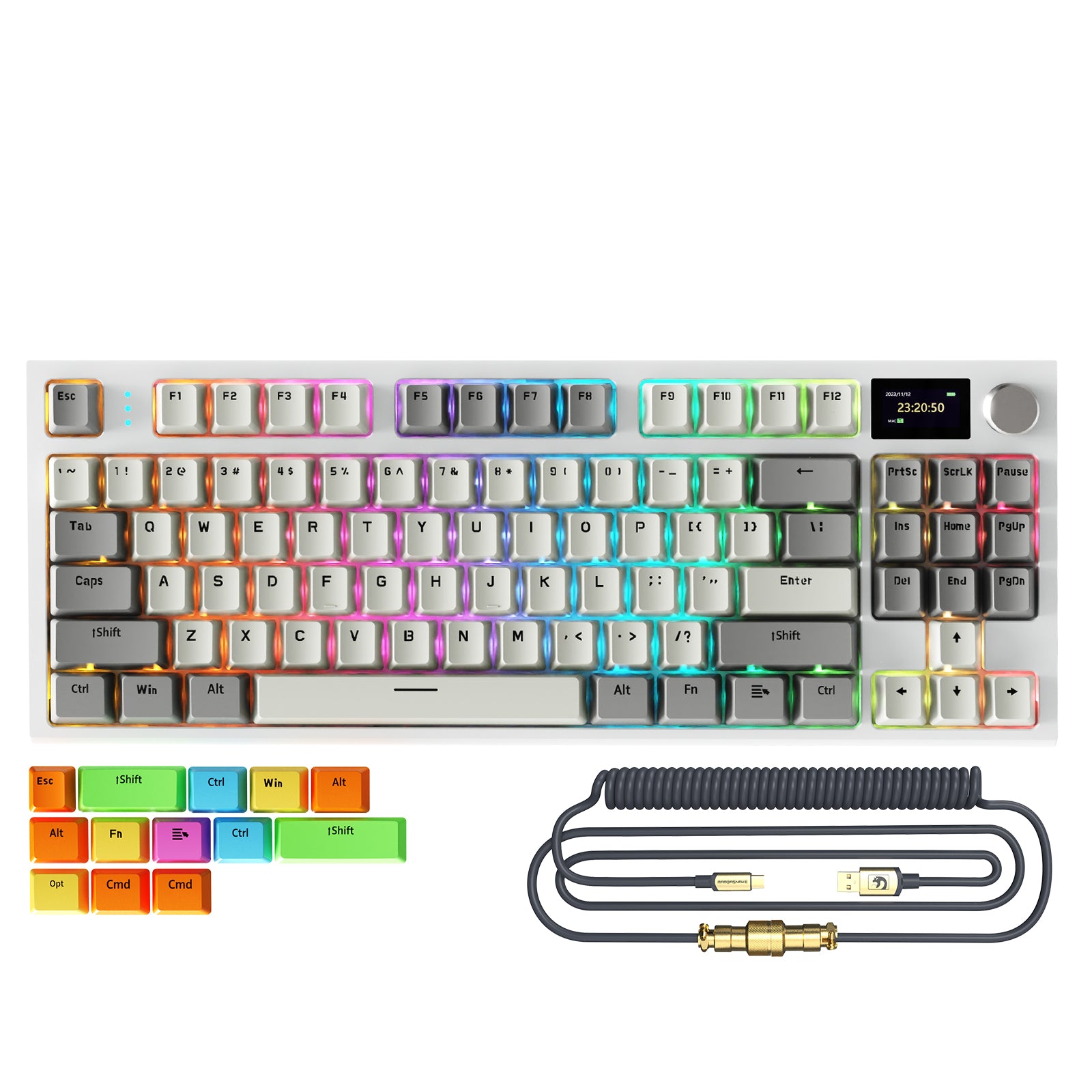 ATTACK SHARK K86 Wireless Mechanical Keyboard with Coiled Cable