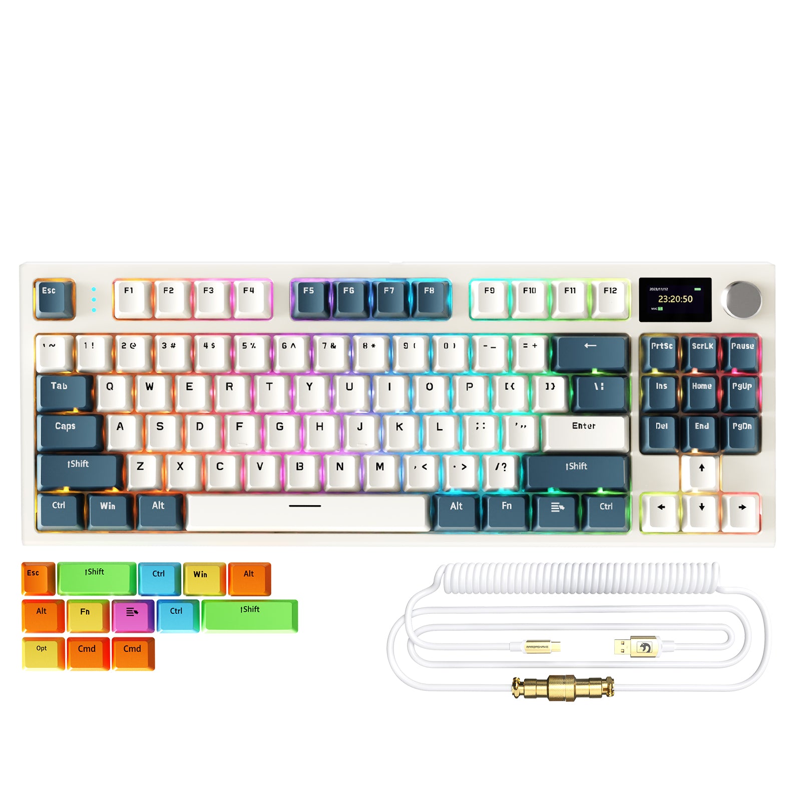 ATTACK SHARK K86 Wireless Mechanical Keyboard with Coiled Cable
