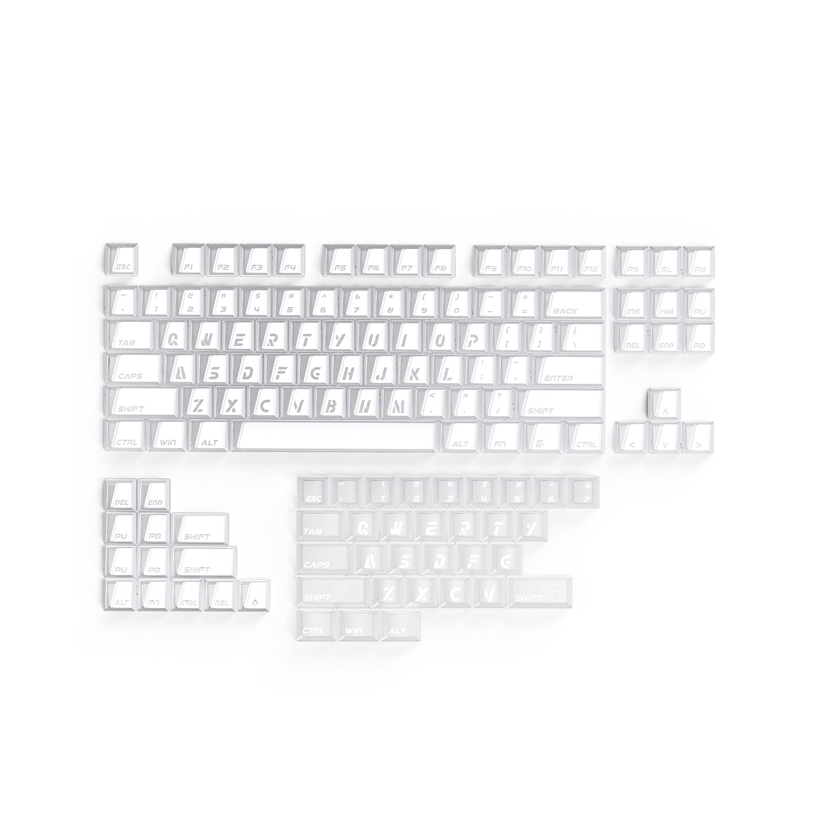 ATTACK SHARK SK07 131 Keys Prism Shine-Through Keycaps, ANSI, White